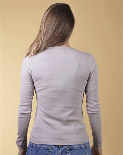 Elsk - Rib Langærmet Trøje - Ash Rose